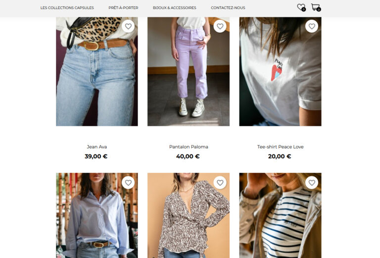 Itsy-bitsy site e-commerce créé par Creavania