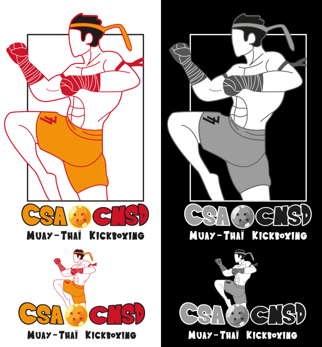 Logo CSA CNSD Muay Thai Kickboxing - Création par Creavania